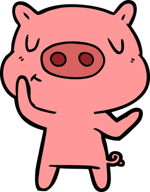 Bir insan tarafından çizilmiş çizgi film içerikli domuz.