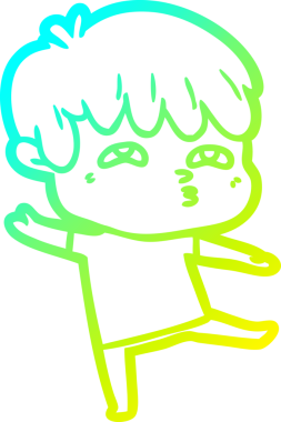 Bir insan tarafından çizilmiş soğuk gradyan çizgi çizimi.