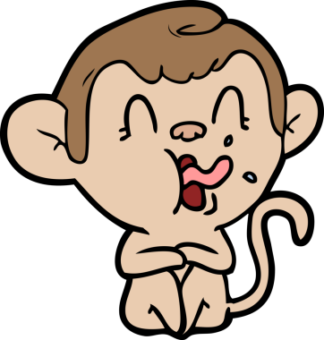 Bir insan tarafından çizilmiş çılgın çizgi film maymunu