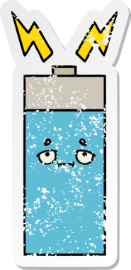 Bir insan tarafından çizilmiş şirin bir karikatür bataryasının sıkıntılı çıkartması.