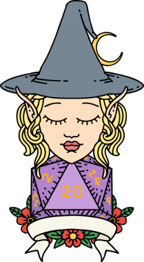 Retro Dövme Biçimli elf karakteri Bir insan tarafından çizilmiş doğal yirmi zar atışıyla