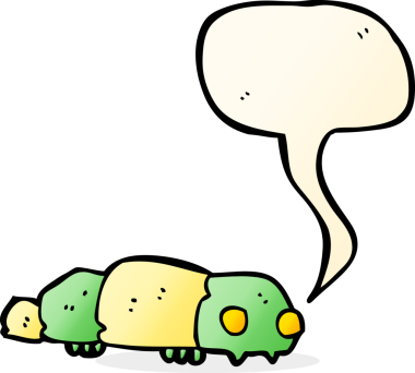 bir insan tarafından çizilmiş konuşma baloncuklu çizgi film böceği