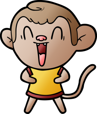 Bir insan tarafından çizilmiş gülen maymun çizgi filmi