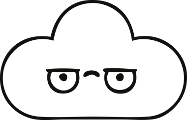 Bir insan tarafından çizilmiş bir kar bulutunun çizgi çizimi