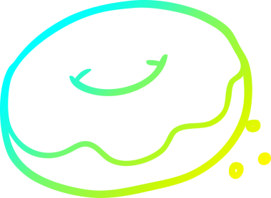 Bir insan tarafından çizilmiş donutun soğuk gradyan çizgisi.