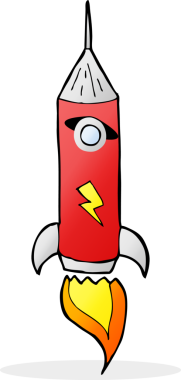 bir insan tarafından çizilmiş uzay roketi