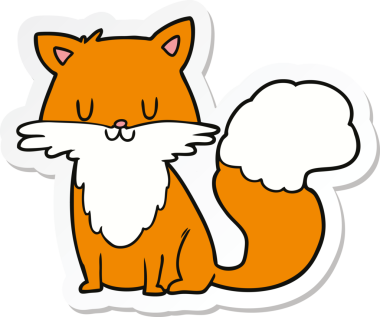 Bir insan tarafından çizilmiş bir tilkinin çıkartması.