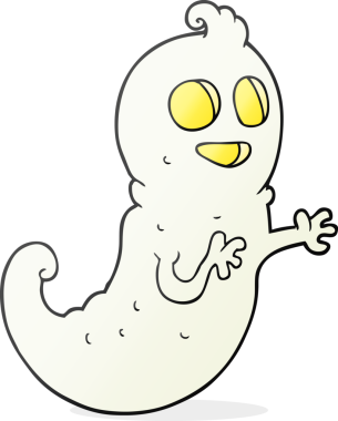 Bir insan tarafından çizilmiş karikatür bir hayalet.