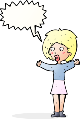 Bir insan tarafından çizilmiş konuşma balonu olan endişeli bir karikatür.