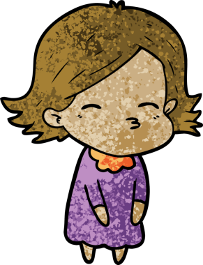 Bir insan tarafından çizilmiş karikatür kadın.