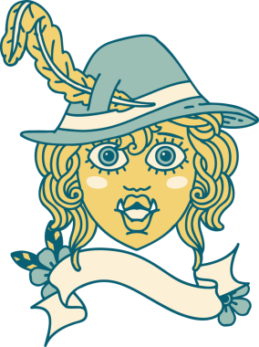 Retro Dövme Biçimli Ork karakteri bir insan tarafından çizildi