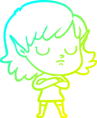 Bir insan tarafından çizilmiş soğuk gradyan çizgi çizimi.