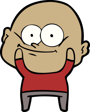 Bir insan tarafından çizilmiş kel bir adam.