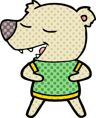 Bir insan tarafından çizilmiş çizgi film ayısı.