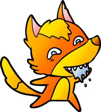 Bir insan tarafından çizilmiş tilki çizgi film karakteri