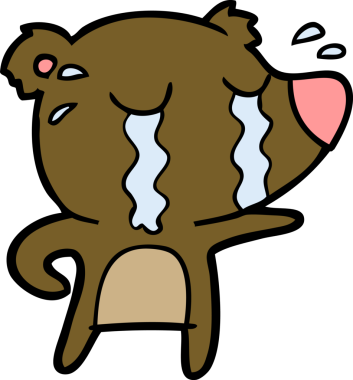 Bir insan tarafından çizilmiş ağlayan ayı.