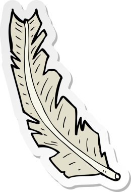 Bir insan tarafından çizilmiş bir karikatür tüyünün çıkartması.