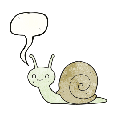 Serbest konuşma baloncuğu insan tarafından çizilmiş şirin bir salyangoz çizimi.