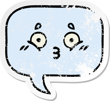 Bir insan tarafından çizilmiş şirin bir karikatür konuşma balonunun sıkıntılı çıkartması.