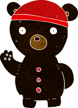 bir insan tarafından çizilmiş siyah ayı yavrusu.