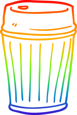 gökkuşağı gradyan çizgi çizimi bir insan tarafından çizilmiş kahveyi dışarı çıkar