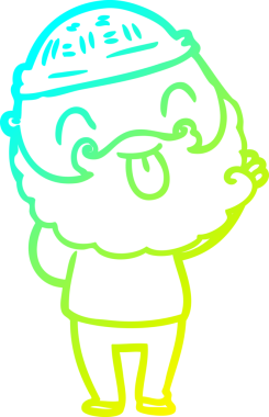 Soğuk gradyan çizgisi, sakallı bir adamın bir insan tarafından çizilmiş dili.