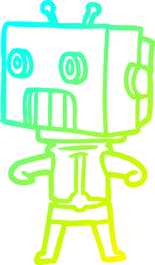 Bir insan tarafından çizilmiş soğuk gradyan robot çizimi