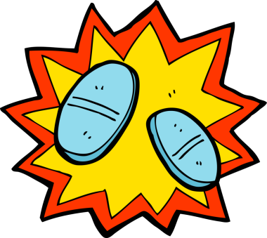 Bir insan tarafından çizilmiş ağrı kesiciler.