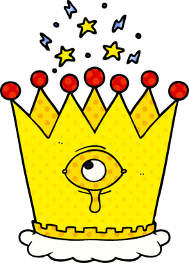 Bir insan tarafından çizilmiş sihirli taç.