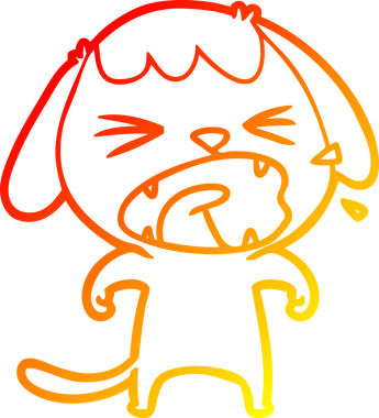 Bir insan tarafından çizilmiş sevimli bir köpeğin sıcak çizgi çizgisi.