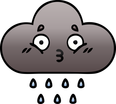 Bir insan tarafından çizilmiş fırtına yağmuru bulutunun gölgeli karikatürü