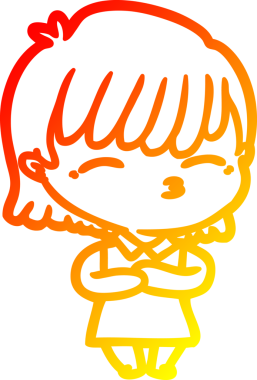 Bir insan tarafından çizilmiş bir karikatür kadın çizimi