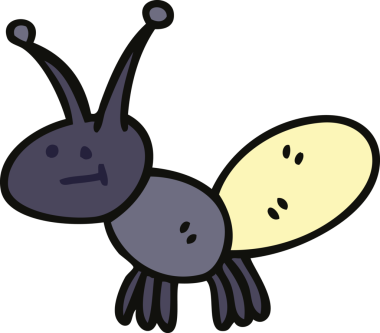 Bir insan tarafından çizilmiş garip çizgi film ışık böceği.