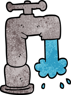 Bir insan tarafından çizilmiş karalama musluğu