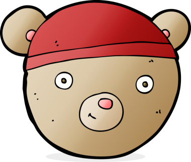 Bir insan tarafından çizilmiş oyuncak ayı yüzü.