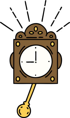 Bir insan tarafından çizilmiş geleneksel dövme stili saat çizimi