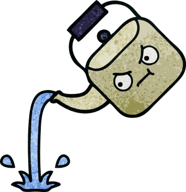 Bir insan tarafından çizilmiş eski grunge desenli bir çaydanlık.