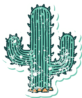 Bir insan tarafından çizilmiş bir kaktüsün sembolik dövmesi.