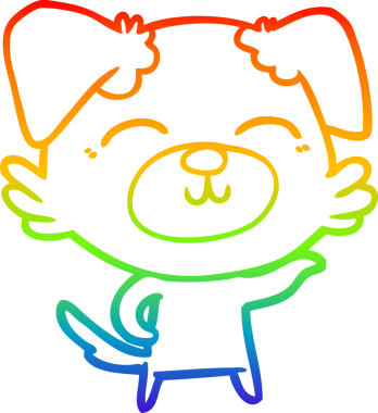 gökkuşağı gradyan çizimi bir insan tarafından çizilmiş bir çizgi köpek