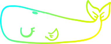 Bir insan tarafından çizilmiş karikatür balinası çizimi.