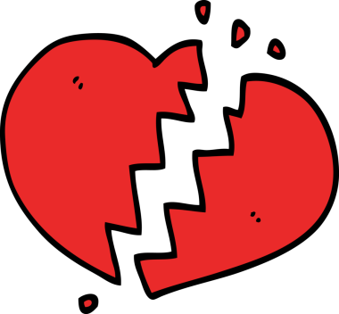 Bir insan tarafından çizilmiş kırık bir kalp.