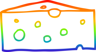 gökkuşağı gradyan çizimi bir insan tarafından çizilmiş bir çizgi film peyniri