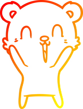 Bir insan tarafından çizilmiş mutlu bir kutup ayısının sıcak çizgi çizimi