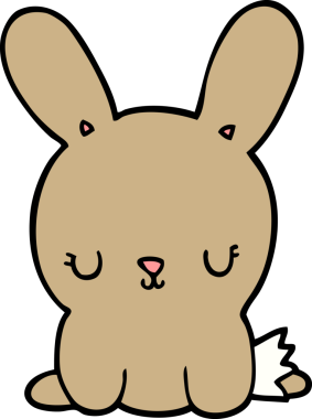 Bir insan tarafından çizilmiş şirin çizgi film tavşanı.