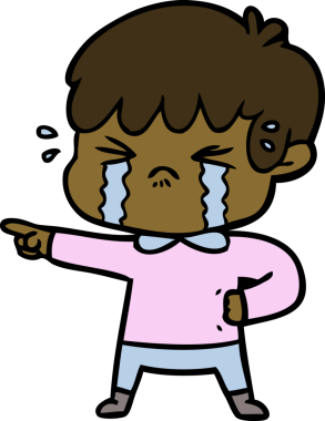 Bir insan tarafından çizilmiş ağlayan çocuk çizgi filmi.