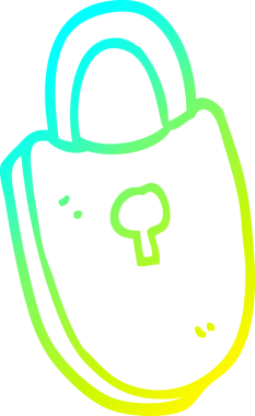 Bir insan tarafından çizilmiş asma kilidin soğuk gradyan çizimi