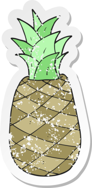 Bir insan tarafından çizilmiş bir ananas çizgi filminin gerilimli yapıştırması.