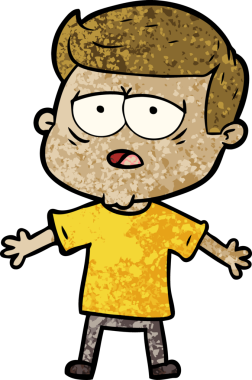 Bir insan tarafından çizilmiş yorgun bir adam.