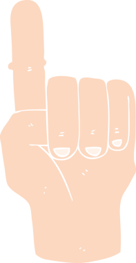 Bir insan tarafından çizilmiş parmağın düz renk çizimi