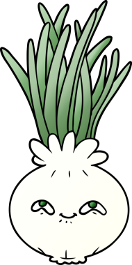 Bir insan tarafından çizilmiş karikatür soğanı.